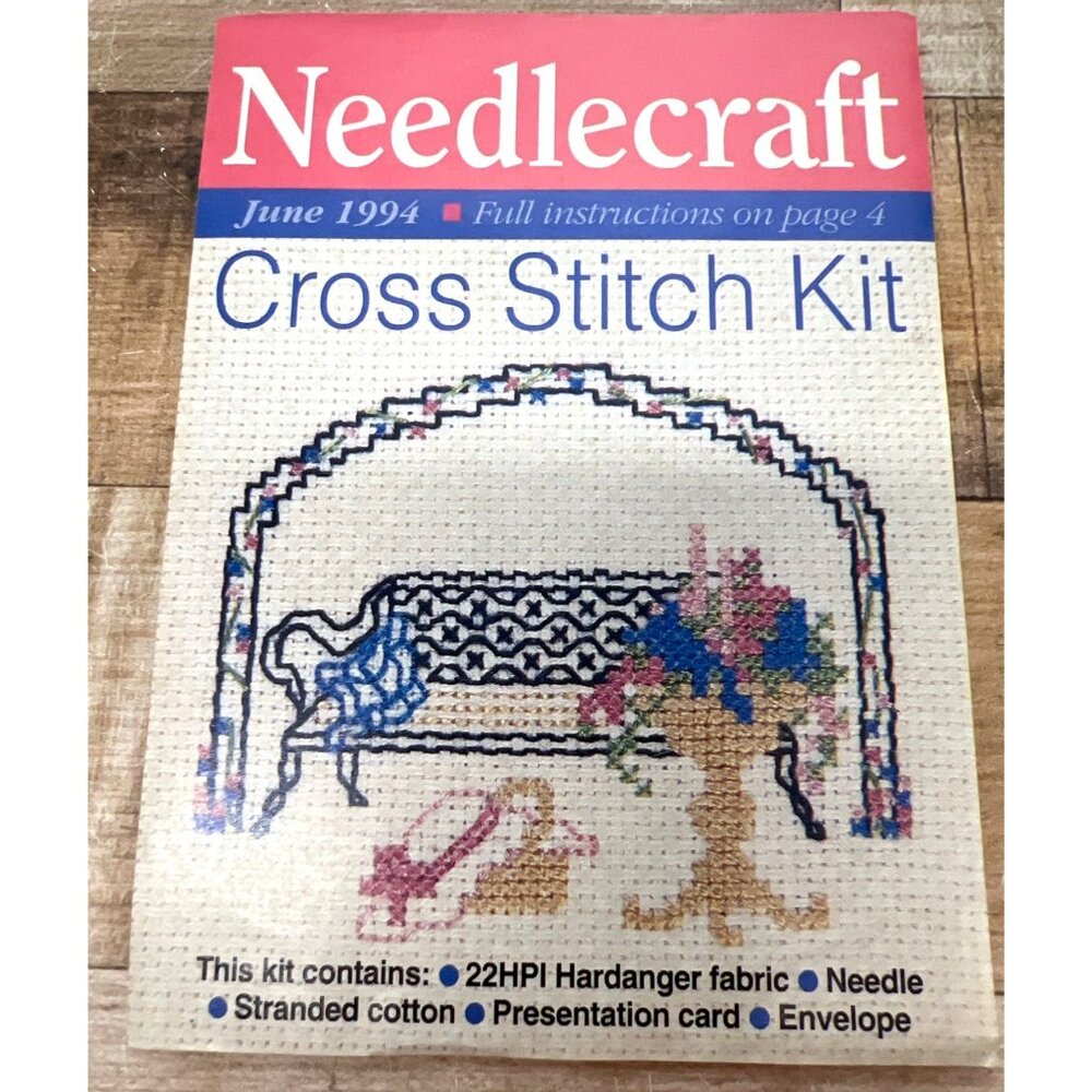 Cross Stitch Kit Hardanger Fabric Needle Floss Presentation Card & Envelope